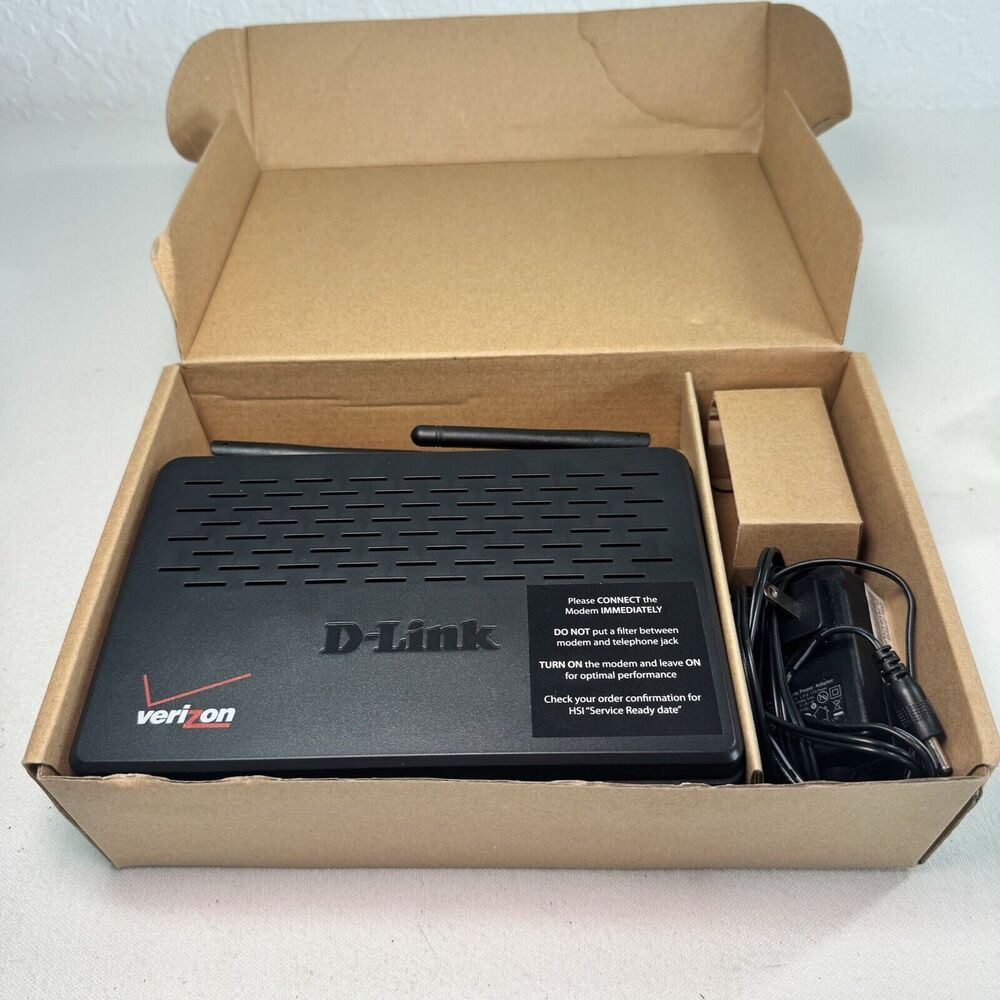 Verizon D-Link‎ DSL-2750B  4-Port Wireless Router With Adapter
